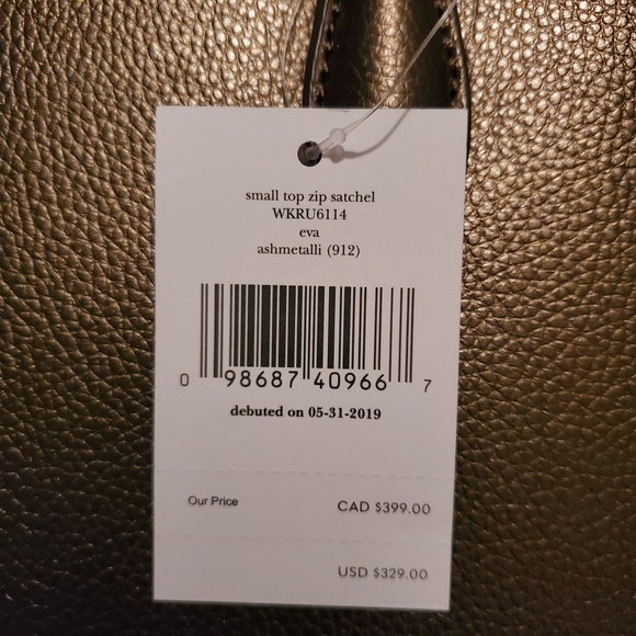 KATE SPADE Eva Small Satchel Ash Metallic Handbag - Picture 3 of 6